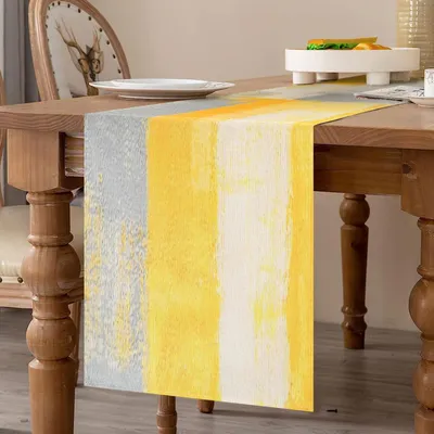 Obrázok produktu pre Látková obrus žltá, 33 x 183 cm, vhodná na svadby a oslavy