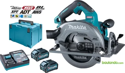 Produktbild von Makita HS003GM201 Akku Handkreissäge 190MM XGT 40Vmax AWS 2x4,0Ah + DC40RA + Makpac