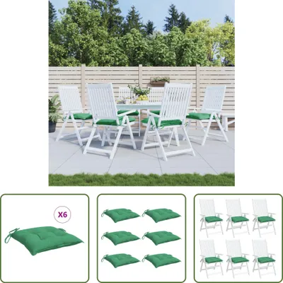 Imagen del producto de Living Store: Cojines para sillas, juego de 6 unidades, color verde, 40x40x7 cm, tejido Oxford