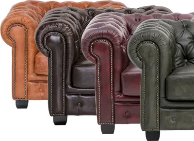Produktbild von Sessel Chesterfield Echtleder rot