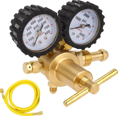 Produktbild von Stickstoff-Reglerventil-Kit 0–800 PSI für HVAC mit 60-Zoll-Schlauch CGA580 Einlassanschluss 1/4 Zoll männlicher Bördelauslass