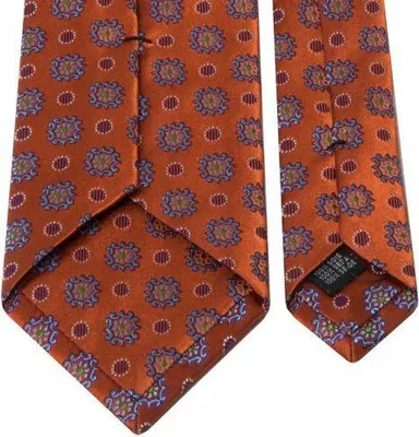 Produktbild von Orangefarbene Seiden-Jacquard Krawatte für Herren mit Muster, Einheitsgröße