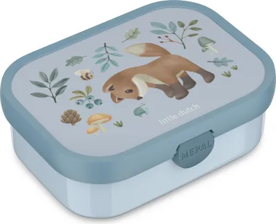 Produktbild von Mepal - Brotdose Campus - Bento Box Kinder Little Dutch - Brotdose mit Fächern & Gabel - Meal Prep Box mit Clip-Verschluss - BPA-frei & Spülmaschinenfest - 750 ml - Forest Friends