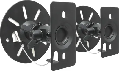 Produktbild von 2 x Universal Lautsprecher Wandhalterung - neigbar schwenkbar drehbar - bis 15 kg - für Boxen Heimkino Studio - schwarz Modell: BS9BK
