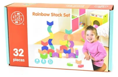 Produktbild von Holzblöcke Stapelspiel Rainbow, 32dlg.