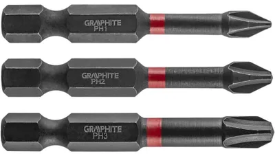 Immagine prodotto di GRAPHITE Punte ad impatto PH1/2/3 x 50 mm, 3 pz.