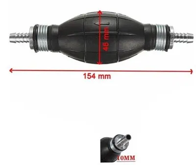 Productafbeelding van Brandstofzuiger, 10 mm, 1 stuk, handmatige brandstofleiding, pomp, handpomp, overdrachtspomp voor vloeibare brandstof, zuigpomp, universeel, voor benzine, olie, diesel, zwart