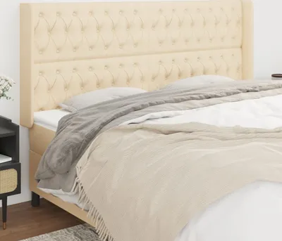 Produktbild von Möbel Kopfteil mit Ohren Creme 183x16x118/128 cm Stoff - Kopfteile 3119935