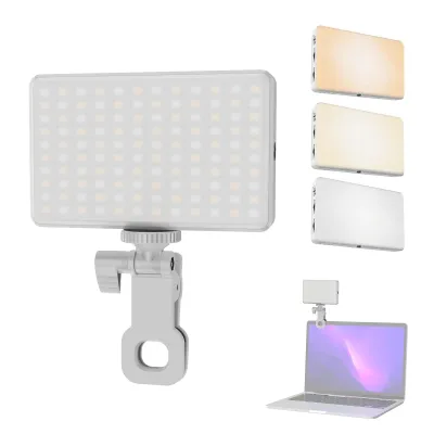 Produktbild von Taschen-Clip-on-LED-Videoleuchte, Computer-Tablet, Handy-Videokonferenzleuchte, 2500 K-9000 K, dimmbar, integrierter Akku fuer Online-Meetings, Live-Streaming, Selfie