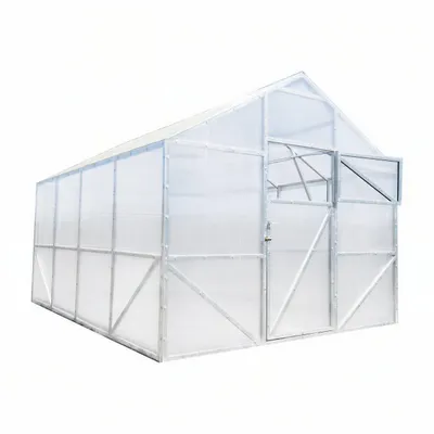 Stahl Gewächshaus Victoria 300x600x250 cm mit Hohlkammerplatten 4 mm