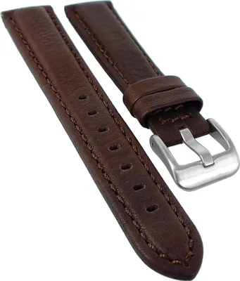 Produktbild von EULIT | Montreal Uhrenarmband | Rindleder, matt | dunkelbraun 35081, Stegbreite:18mm, Schließe:Silbern