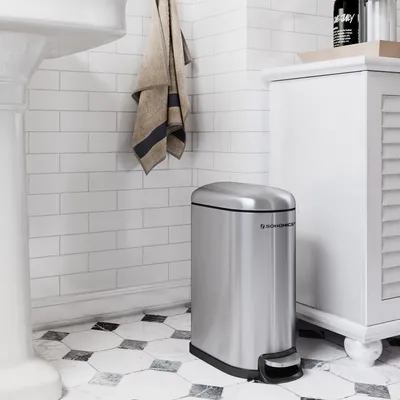 Produktbild von SONGMICS Mülleimer 10L Edelstahl mit Softclose Abfalleimer Inneneimer Kosmetikeimer Badezimmer LTB10NL