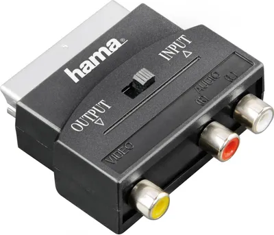 Produktbild von Hama 3 x RCA - Scart M/F, 3 x RCA, SCART (21-pin), Männlich, Weiblich, Schwarz, 230 mm