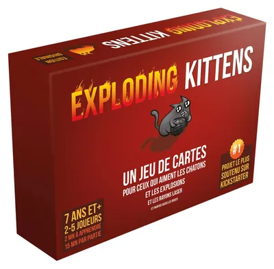 Produktbild von Asmodee Exploding Kittens, Kartenspiel, Glücksspiel, 7 Jahr(e), 15 min, Familienspiel