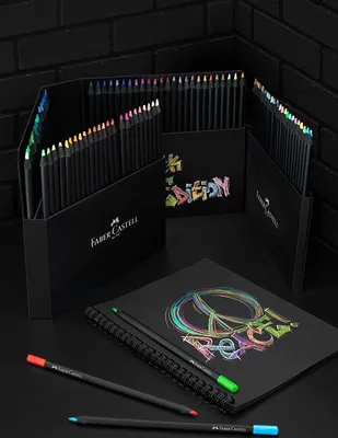 Produktbild von Faber-Castell 116411 - Buntstifte Black Edition, 100er Kartonetui, bruchsicher, für Kinder und Erwachsene
