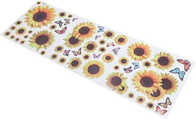 Produktbild von Fensteraufkleber - Kollisionsaufkleber Statische Aufkleber Sonnenblumen-design für Wohnzimmer Schlafzimmer
