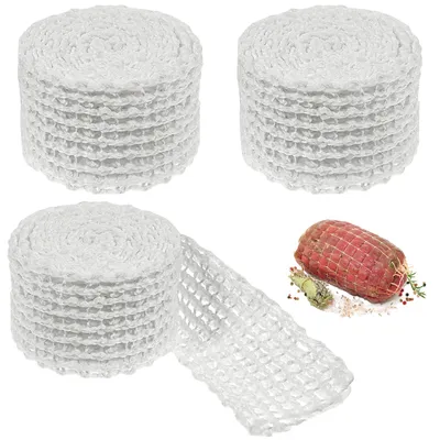 Fleischnetz 3 Rollen à 3 m, weiß, Baumwolle, für Schinken & Braten