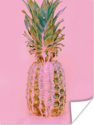 Produktbild von MuchoWow® Poster Farbe - Ananas - Rosa - Sommer 120x160 cm - Wandbilder