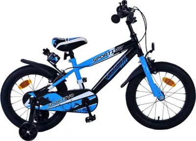 Produktbild von Volare Sportivo Kinderfahrrad für Jungen - 16 Zoll in Blau Schwarz mit Zweihandbremsen