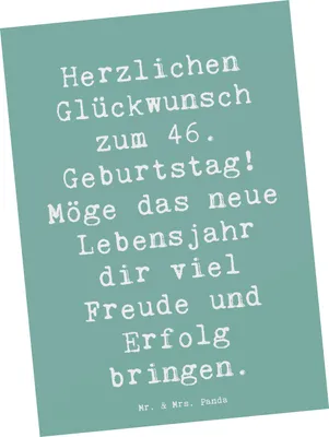 Produktbild von Mr. & Mrs. Panda Postkarte Spruch 46. Geburtstag - Meeresbrise - Geschenk, liebevolle Geschenke, besondere Grüße, Grußkarte, Ansichtskarten, Jubiläum, Ansichtskarte