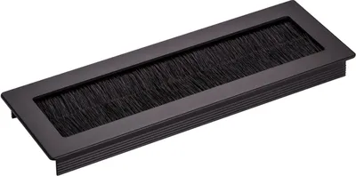 Produktbild von 1 x Kabeldurchlass Kabeldurchführung Toledo aus Aluminium schwarz 20 x 7 cm Einbaumaß: 19 x 6 x 1,6 cm
