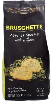 Obrázek produktu pro Fratelli Laurieri Bruschette s oreganem, 150 g - Křupavé italské chlebové chipsy