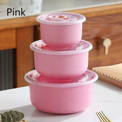 Produktbild von 6 er Set Mikrowellengeschirr mit Ventil und Deckel, kühl und heiß PINK