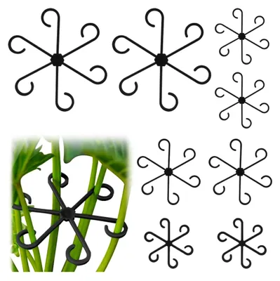 Produktbild von 8 Stück Kunststoff-Stielhalter, Pflanzenklammern zur Unterstützung von Pflanzen, Staudenhalter für Monstera, Blumen, Hortensien, Rosen, Tomaten (Schwarz)