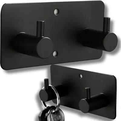 Produktbild von OMNA | Wandhandtuchhalter - Selbstklebend - Schwarz - Modernes Design - Platzsparend und Praktisch
