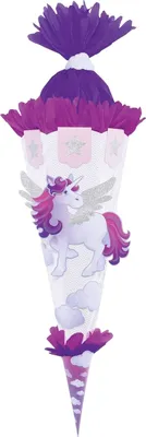 Produktbild von Schultütenbastelset 69cm Einhorn Packung mit 3 Stück