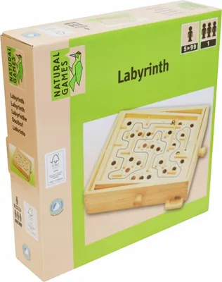 Produktbild von Holz Labyrinth Geschicklichkeitsspiel 30x25,5cm klassisches Spielzeug