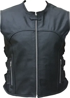 Produktbild von Motorradweste Leder Weste Club Kutte Chopper Rocker Motorrad Biker Lederweste PROANTI