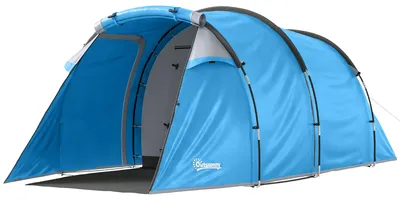 Produktbild von Campingzelt, Wurfzelt fš¹r 2 Personen, Vorraum & Schlafbereich, wasserdicht, 426 x 206 x 154 cm, Hellblau