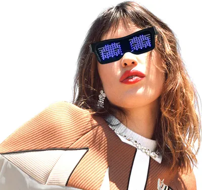 Obrázek produktu pro LED kostýmové brýle, LED displej Smart Glass s připojením Bluetooth APP, DIY Funky brýle pro Party Club DJ Halloween Vánoce, modrá