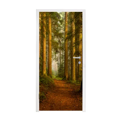 Obrázok produktu pre MuchoWow® Tapety na dvere - Samolepiaca fólia na dvere - Les - Príroda - Stromy - Krajina - Listy - 215x80x0.1cm - Plagát na dvere - Samolepiaca fólia na dvere