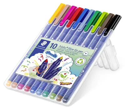 Produktbild von STAEDTLER triplus color 323 dreikantiger Fasermaler Box mit 10 Farben