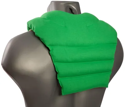 Produktbild von Nackenhörnchen mit Rückenteil - froschgrün - Leinsamenkissen - Nackenkissen - Rücken Wärmekissen