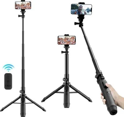 Zdjęcie produktu dla Statyw 138 cm do smartfonów i kamer sportowych, czarny