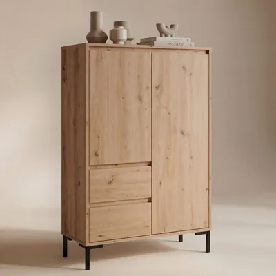 Highboard 81 cm Wildeiche, Seitenansicht