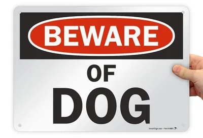 Produktbild von Warnschild für Hunde - Aluminium - 25,4 x 35,6 cm