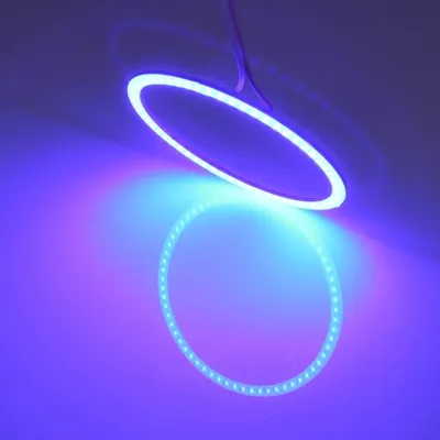 Immagine prodotto di 70 mm 5W 180LM Angel Eyes cerchi auto faro blu luce COB LED veicolo luci, DC 12-24V