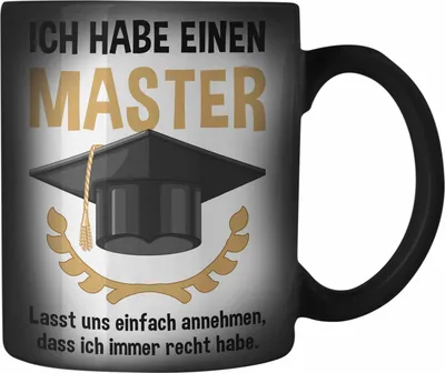 Produktbild von Trendation - Master Prüfung Farbwechsel Zauber-Tasse bestanden Geschenk Abschluss Masterarbeit Exam Prüfung Graduation (Schwarz)