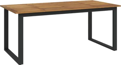 Image de vidaXL Table de jardin avec piètement en U 180x90x75 cm Bois d'acacia massif