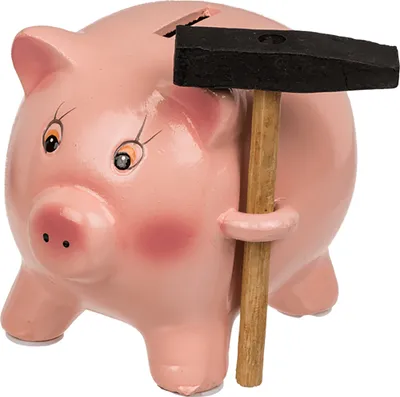 Immagine prodotto di Salvadanaio rosa con martello