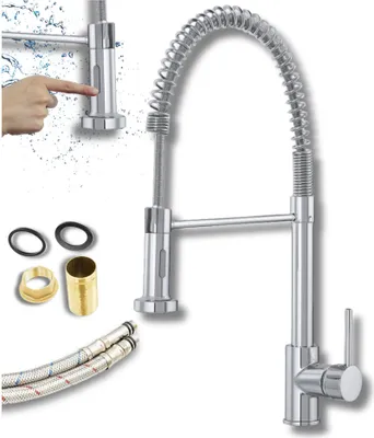 Obrázek produktu pro Granitan | LUNEO – kuchyňská baterie – výsuvná hubice – chrom – 2funkční sprchová hlavice