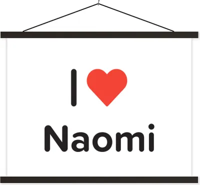 Produktbild von MuchoWow® Textilposter Ich liebe - Naomi - Mädchen 120x90 cm mit schwarzem Rahmen - Aufhänger für Poster