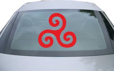 Produktbild von Indigos UG - Aufkleber Heckscheibe & Motorklappe DE2229 - rot - 600x549 mm - Triskele - Auto Scheiben Fenster Heckklappe Tuning Racing JDM - Die cut