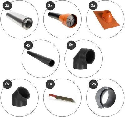 Produktbild von Wolf Montageset Dachdurchführung DN160 für CWL Excellent, rot
