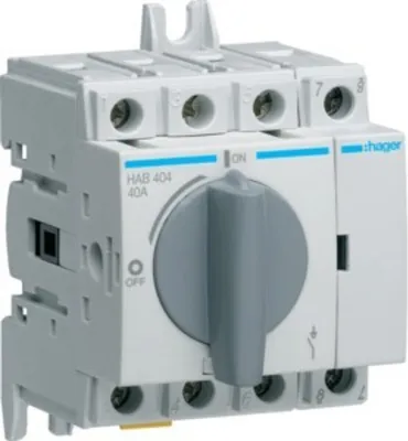 Immagine prodotto di Sezionatore Hager 4P 40A HAB404,