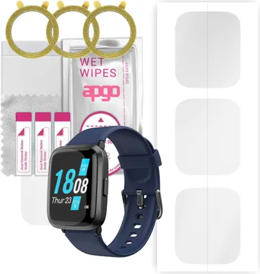Produktbild von apgo 3 Stück Schutzfolie, klar, kompatibel mit Holabuy AT205U  Smartwatch, Hydrogel Displayschutzfolie mit Positionierhilfe, Displayfolie, robust und kratzfest